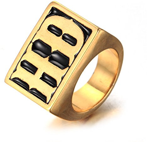 HIJONES Herren Jahrgang Edelstahl HD Ring 68