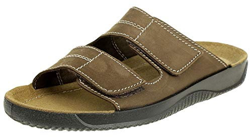 Rohde 1987 Soltau H Schuhe Sandalen Pantoletten Leder Clogs, Größe:47 EU, Farbe:Braun