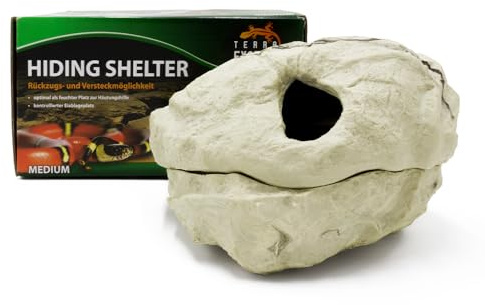 Terra Exotica Hiding Shelter medium Granite - Die Höhle ist ideal als Versteck für Reptilien, Amphibien und Wirbellose - Terrarium Wetbox für die Eiablage in Granit