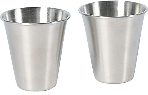Tatonka Edelstahl-Becher Shot Cup Set (2 Stück á 60 ml) - Schnapsbecher mit je 60ml Volumen aus rostfreiem 18/8 Edelstahl - Stapelbar, lebensmittelecht, unzerbrechlich, schadstofffrei - Ø 6 x 6 cm