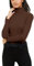 Re Tech UK Ladies Plain Ribbed Cotton Polo Turtle Roll Neck Tunic Top Jumper Full Sleeve, Dark Chocolate Brown, M/L 12-14