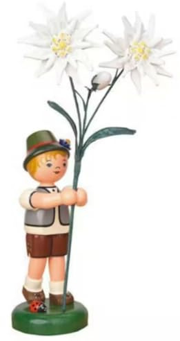 Hubrig-Volkskunst Blumenjunge Edelweiß * Höhe 24cm