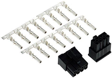 Phobya VGA Power Connector 8Pin Stecker inkl. 8 Pins - 2 Stück Black Kabel Connector