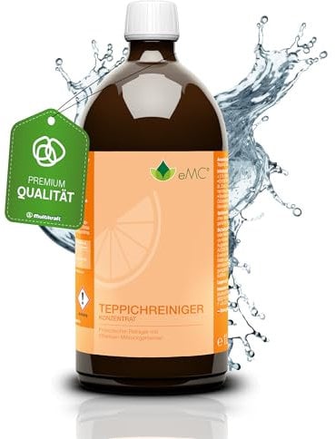 eMC Teppichreiniger – Probiotischer Reiniger für alle Teppicharten, effektive Entfernung von Gerüchen & hartnäckigen Flecken, Tiefenreinigung für ein gesundes Raumklima, 1 Liter