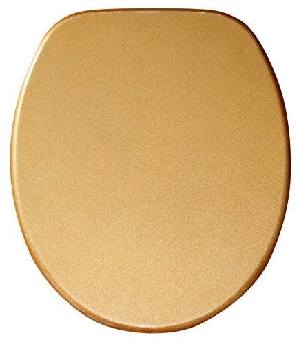 Abattant WC | Grande sélection de abattants WC scintillants | charnières robustes | en bois et de haute qualité (Or scintillant)