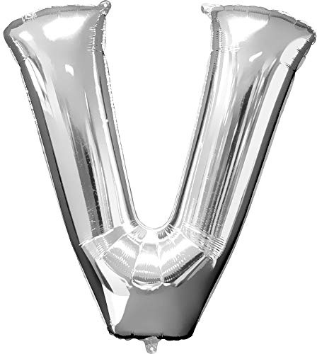 Anagram 32989 Letter V Silver Foil Balloon, 34,
