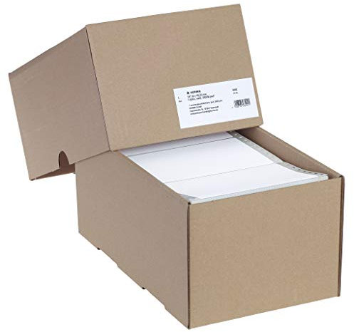 HERMA 8292 Computeretiketten endlos perforiert, 147,32 x 99,2 mm, 1-bahnig, 3000 Stück, selbstklebend, Endlosetiketten Aufkleber mit Führungslochrand, matt, blanko Papier Computer Etiketten, weiß
