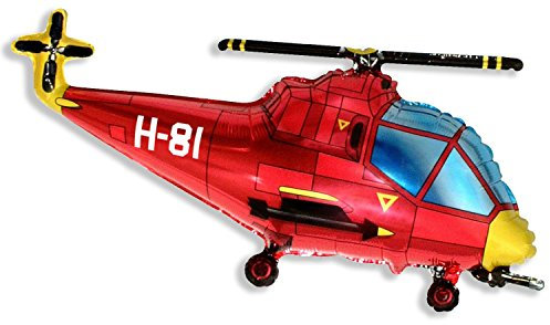 37 Zoll Rot Hubschrauber Hat Folieballon (CS19) Gestaltet
