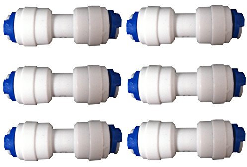 Fridge Freezer Water Pipe TUBING 1/4 to 1/4 PUSHFIT Fittings - 6 Pack