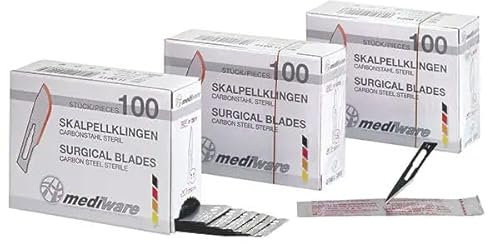 servoprax I1 0811 Medi ware bisturi, versione in acciaio al carbonio, Sterile, figura 11 Type (Confezione da 102 pezzi)
