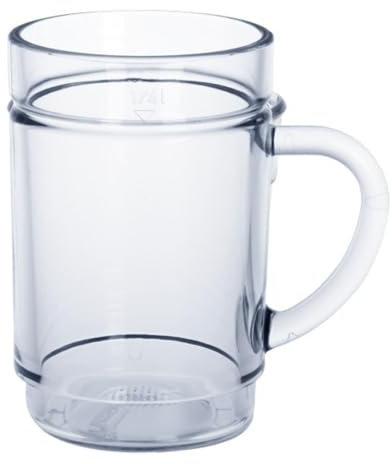 Set of 6 Stackable Unbreakable Dishwasher Safe Crystal Clear Mugs. Capacity 300ml / 10.6oz. Ideal for All Drinks hot or Cold. Perfect for Mulled Wine
