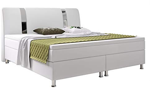Inter Boxspringbett Riva 180x200 cm Kunstleder Weiß