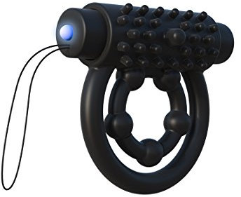 Pipedreams Fantasy C-Ringz - Remote Control Performance Pro - Penis-/Hodenring mit Struktur + vibrierende Stimulationsnoppen für die Klitoris mit einem Wireless Remote Controller - Durchmesser: 2,5 cm - 4,3 cm -schwarz