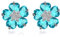 Crystalline Azuria Blumen Ohrstecker mit Blau Simulierter Aquamarin Zirkonia Kristalle18 kt Weiß Vergoldet für Damen