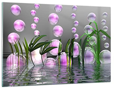 Deco Cadre Salon Ordinateur graphique bulle Moderne Impression sur Verre 120x80cm Image Tableau en Verre Decoration Murale Chambre Horizontal Art Grand XXL Tableaux Decoratifs Muraux GAA120x80-2329