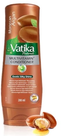 Vatika Naturals Multivitamin Enriched Argan Conditioner 200ml | The goodness of argan oil & soybean oil | Blended with vital multivitamins | For naturally soft, shiny hair, (Pack of 1)