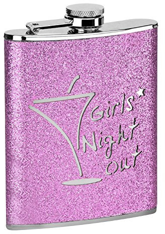 Excellent Quality Hip Flask 8oz Stainless Steel Hip Flask (Pink Girls Night Out)