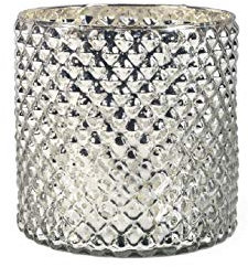 Serene Spaces Living Hobnail-Vase, Antiksilber, mittelgroß, schönes Quecksilberglas in einer Vase, Verwendung für Hochzeiten, Partys, Events, Heimdekoration, 12,7 cm im Durchmesser und 12,7 cm hoch (1