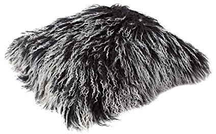 Reissner Lammfelle Tibet Lammfell Kissenbezug langflorig 40x40cm JYB14 Farbe schwarz (Tops)