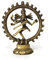 Tempelwelt Figur mit Figur Shiva Nataraj Radzylinder aus Messing, Höhe 10,5 cm groß, Gott in Asien Herr der Tanz