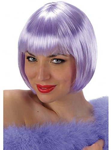 Parrucca Lovely lilla caschetto glicine con frangia