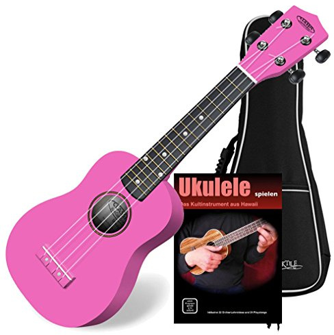 Classic Cantabile US-100 PK Sopran-Ukulele Pink Set inkl. Tasche + Lernheft