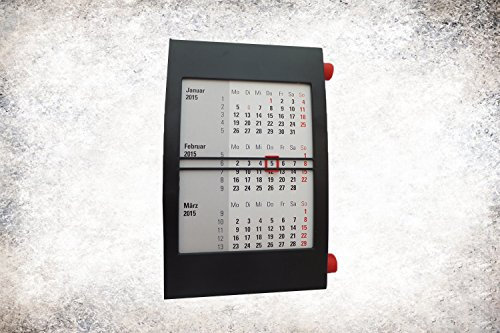 3 Month Desk Diary – Black/Red with Twist Mechanism 2 Years (2017/2018)
