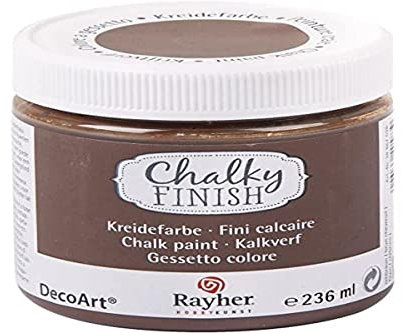 RAYHER HOBBY 38868538 Chalky Finish auf Wasser-Basis, Kreide-Farbe für Shabby-Chic-, Vintage- und Landhaus-Stil-Looks, 236 ml (1er Pack), rehbraun