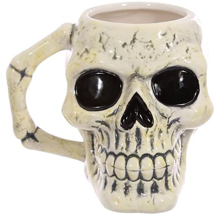 Puckator Uralter Schädel Totenkopf geformte Tasse aus Dolomit-Keramik