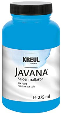 KREUL 8104-275 - Javana Seidenmalfarbe 275 ml, blau, hochpigmentierte und brillante Farbe auf Wasserbasis, mit fließend flüssigem Charakter, dringt tief in die Fasern ein