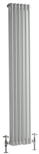 Milano Windsor - Traditional Victorian 6 x 2 Vertical Designer Column Radiator - Cast Iron Style White - 1500mm x 290mm
