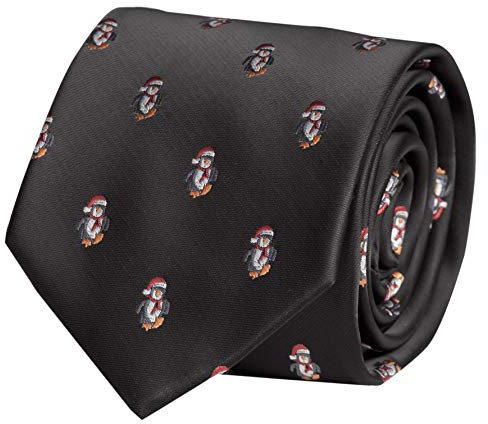 Fabio Farini - festliche Krawatten 8cm für Weihnachten Pinguine