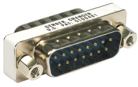 kenable Gender Changer LD15 Low Density 15 Pin Male to Male Coupler Adapter for Joystick Game Ports and Retro PC Connections