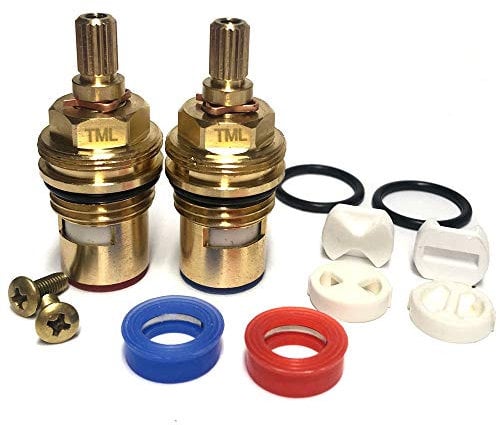 Replacement Ceramic Disc Tap Valve Cartridge Quarter Turn 1/2 20 teeth x 53mm + SOLID BRASS SCREWS