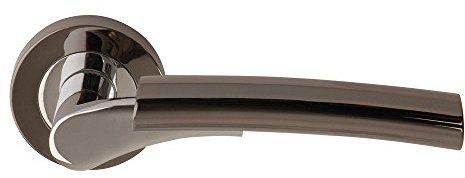 Designer ULTIMO Internal Lever on Rose Door Handle Pair in Chrome / Black Nickel Passage