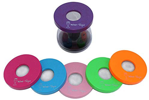 Wine-Tapa (R) Cabana Set of 6 Wine Glass Covers in Six Bright Beautiful Colors to Protect Your Wine Glass from Bugs & Insects 7 Blush Lavender hot Pink Sky Blue Lime Tangerine