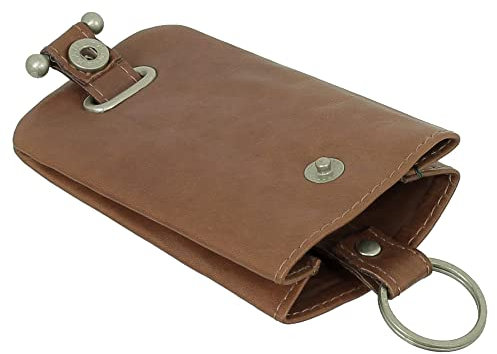 Leder Schlüsselglocke Schlüsseletui Schlüsseltasche Schlüsselmappe Schlüsselbeutel Farbe Natur