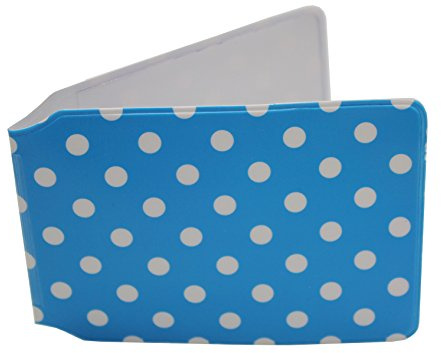 Customcard ltd Polka Dot Blue Travel Bus Pass Wallet, Oyster, Rail, ID, Gym, Card Pass Case Holder