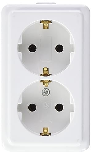 Kopp Schutzkontakt-Steckdosenleiste, 2-Fach, ohne Zuleitung und Stecker, arktis-weiß, 120101001