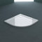 doporro Plato de ducha plano diseño Faro3W 90x90x4cm acrílico en blanco cuarto de circulo incl. válvula de desagüe AL01 adecuada para instalación a nivel del suelo y conexiones-DIN
