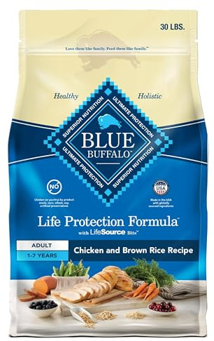 Blue Buffalo Life Protection Formula Adult Dry Dog Food, Helps Build and Maintain Strong Muscles, Made with Natural Ingredients, Chicken & Brown Rice Recipe, 30-lb. Bag