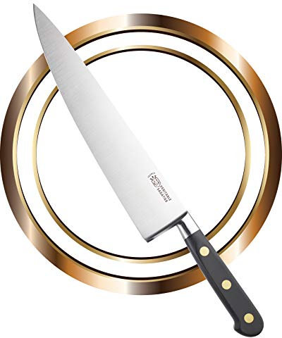 Veritable Sabatier Extra Large Cooks Chef Kitchen Knife - 10in/25cm Full Tang Blade A Single Piece of Stainless Steel Drop Forged In France, Triple Rivet Handle. Sharp For Longer, Lifetime Performance