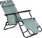 Outtec Chaise longue pliante avec repose-tête et dossier réglables - Chaise de camping - Balcon - Fauteuil de jardin - Repose-pieds - Chaise de camping - Graphite