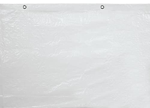 VERDELOOK | Tessuto per Ponteggi Antipolvere con Occhielli, 1.8x15 m, Bianco, Telo di Protezione, Telo per Coperture