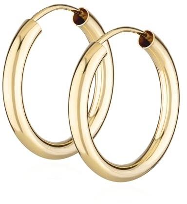 NKlaus PAAR 333 gelb Gold CREOLE Ohrringe Ohrschmuck rund Goldohrringe 20mm | NKlaus PAAR 333 gelb Gold CREOLE Ohrringe Ohrschmuck rund Goldohrringe, 2,5mm, 20mm