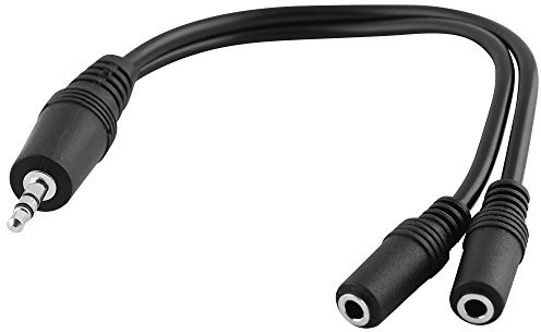 BestPlug A y Câble Adaptateur Audio Répartiteur 1 x Jack stéréo mâle 3,5 mm vers 2 x Jack Mono Femelle Femelle Femelle 3,5 mm Aux in Out 20 cm 0,2 m 0,2 m