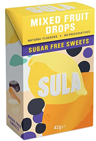 Sula Mixed Fruit Drops, Sugar Free Boiled Sweets with Natural Flavour, 42 g (Pack of 14) | Delicious Sugarless Boiled Sweets, Diabetic-Friendly, Natural Flavours, Free From Artificial Ingredients