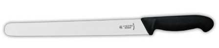 Giesser seit 1776 - Made in Germany - Schinkenmesser schwarz, Basic Black, Klinge 36 cm, Wellenschliff, rutschfest, scharfes Wurstmesser spülmaschinenfest, rostfrei