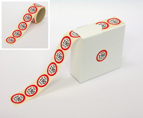 Sticker-Verlag 100 Stück Geschwindigkeitsaufkleber 190 km/h für Winterreifen Kundendienstaufkleber Kundendienst Aufkleber Werkstattaufkleber