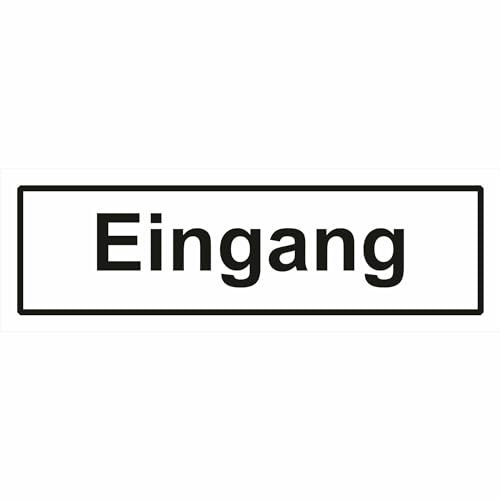 Indigos UG Aufkleber Eingang - 40x14cm - selbstklebender Sicherheits Aufkleber für Tür oder Wand - Warnschild für Gebäude, Hotel, Büro, Firma, Haus, Praxis